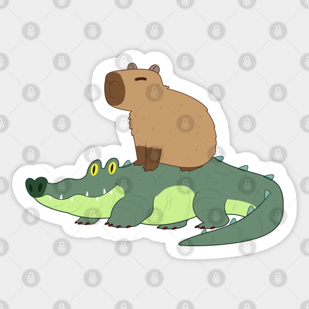 Capy & Croc Sticker by GoshWow 